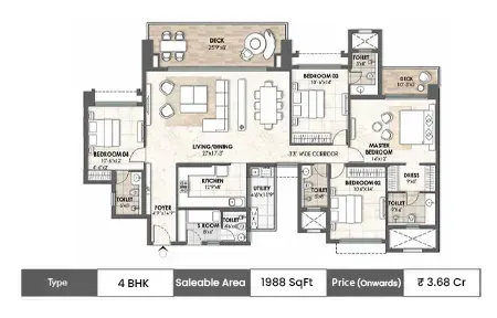 4 BHK-1988 SqFt